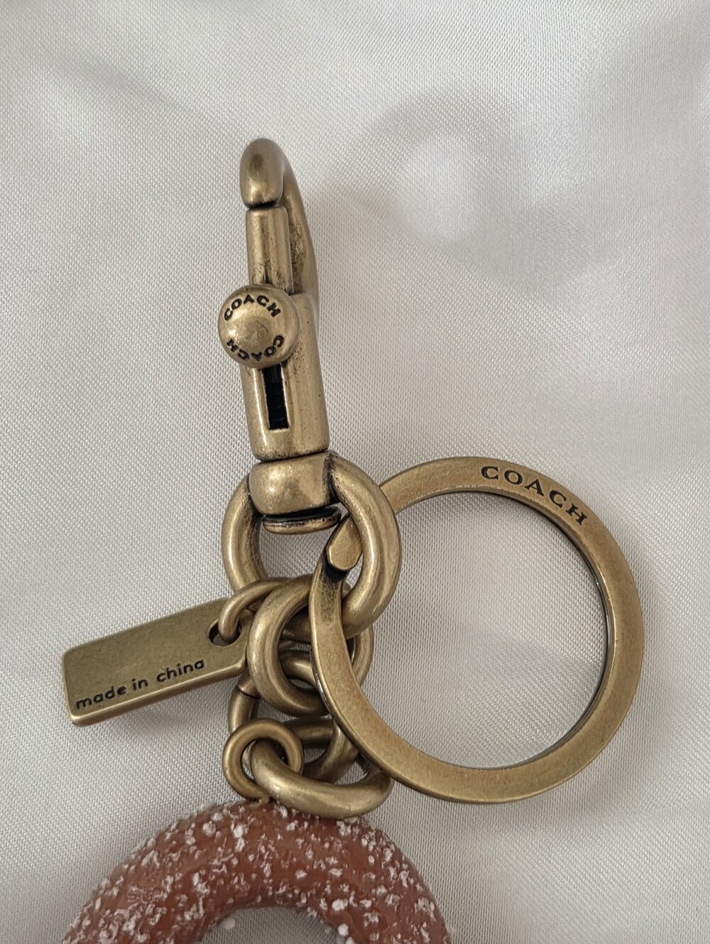 COACH Sugar Pretzel Keyring Charm - Picture 4 of 4